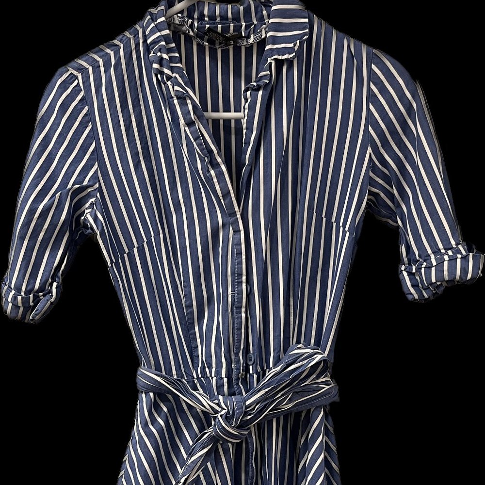 J. Peterman short sleeve cotton 1947 fit and flare vintage style dress size 2